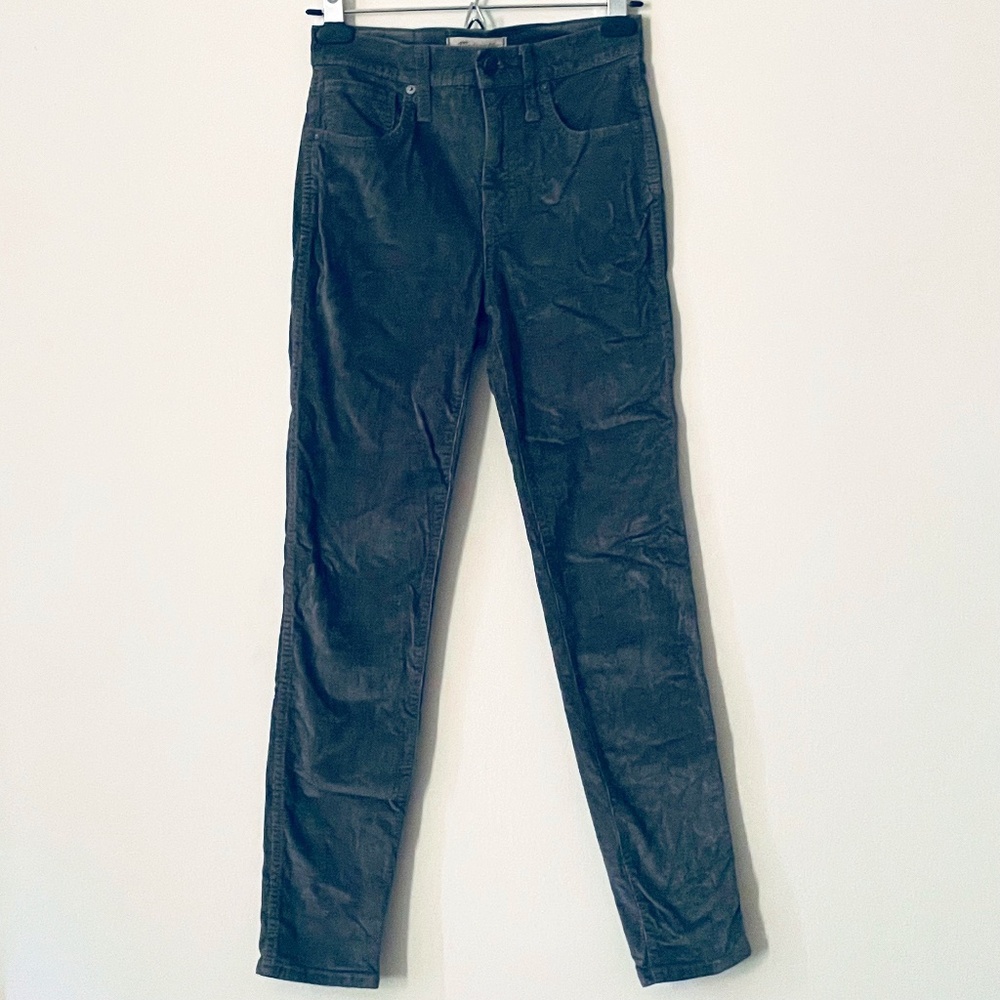 Madewell W25 Smoked Graphite 10" High-Rise Skinny Jeans: Corduroy Edition